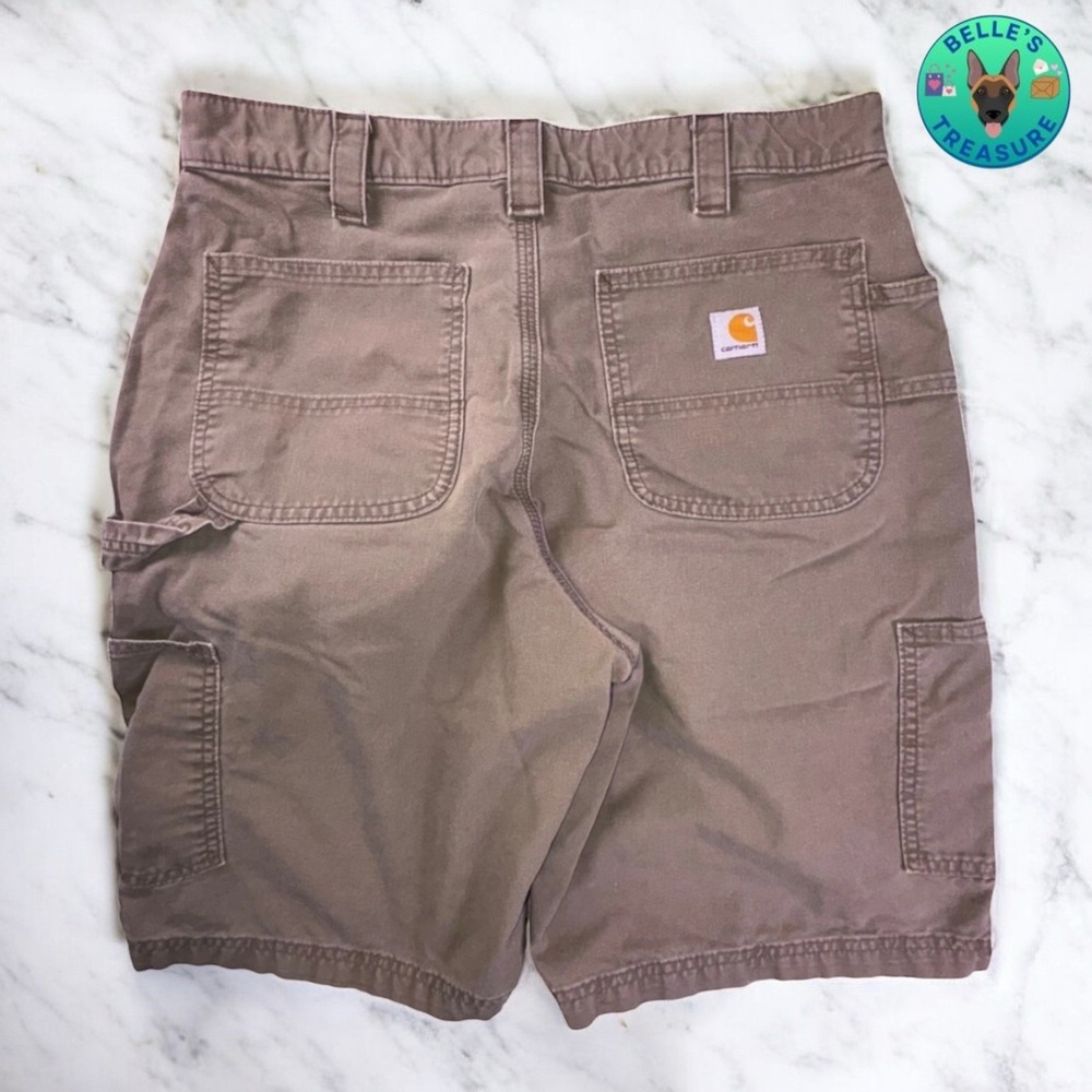 Carhartt Work Shorts Men's 34 Tan Carpenter Utility Pockets Khaki RARE VTG 33x10